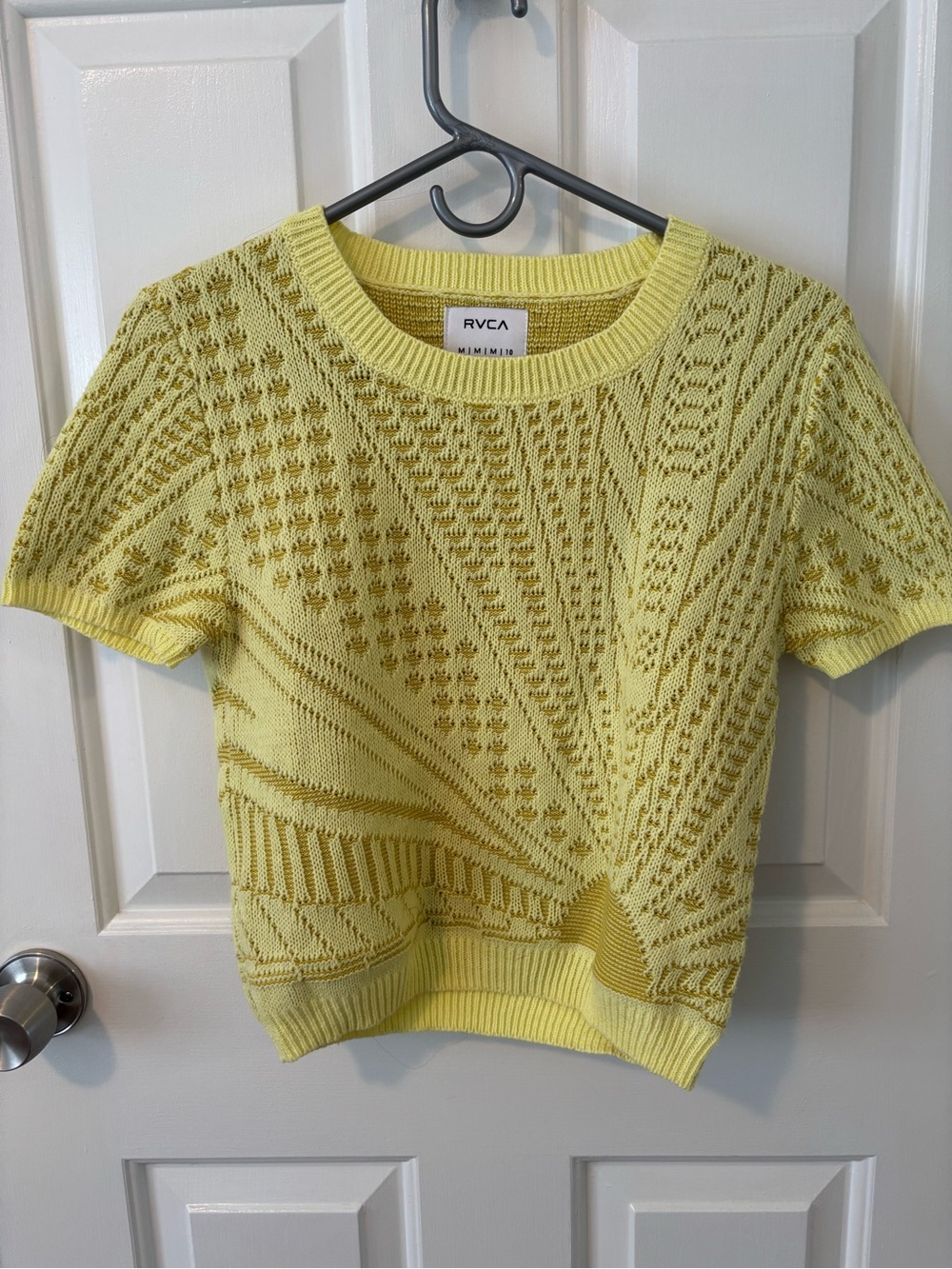RVCA Women's Short-Sleeve Knit Sweater in Yellow